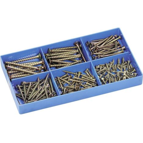 Lot de 200 vis à bois autotaraudeuses en acier trempé – 6 tailles de 3x16mm à 5x50mm – Norme DIN 7505 pour construction durable – Sonstige - C58515