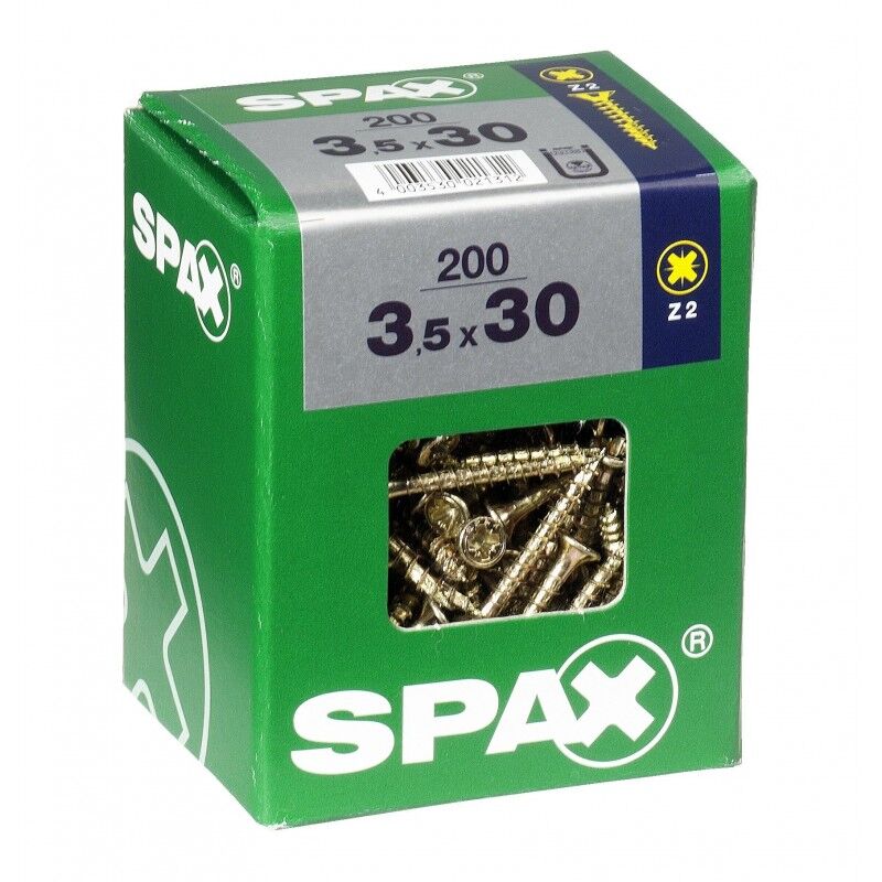 Lot de 200 vis acier tęte fraisée pozidriv Spax Diam.3.5 mm x L.30 mm