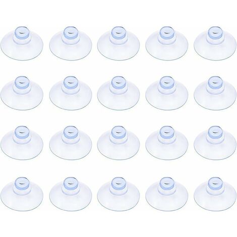 Lot de 20 petites ventouses en plastique transparentes, sans crochet, 20 mm