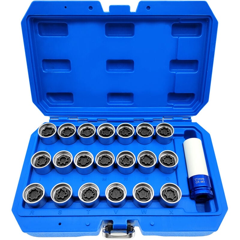 Lot de 21 clés à douille antivol pour écrou de roue de secours, kit de remplacement pour Audi