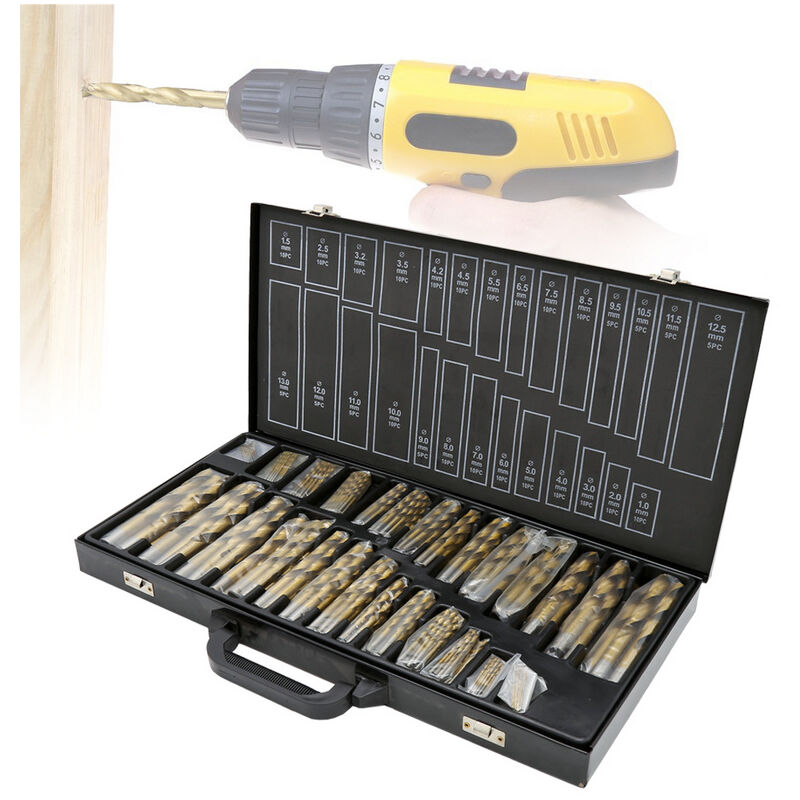 Jopassy - Lot de 230 forets à métal hss poncés ø 1-13 mm