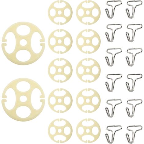 lot de 24 accessoires de siège, 12 plaques en plastique, 12 crochets métalliques, fixation housse, universel voiture