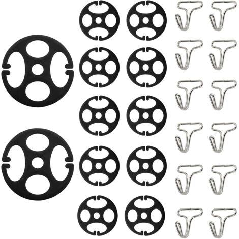 lot de 24 accessoires de siège auto, 12 plaques en plastique, 12 crochets métalliques, pour housse de protection universelle