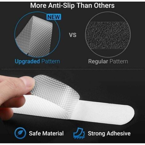 Lot de 24 autocollants antidérapants pour douche, bandes de sécurité pour salle de bain, bandes antidérapantes transparentes auto-adhésives adaptées aux baignoires et salles de douche (2 x 38 cm)