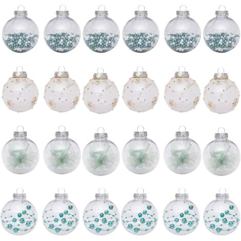 Lot de 24 boules de décoration pour sapin de Noël,