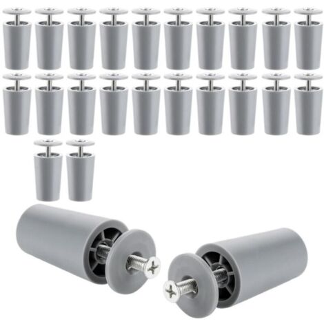 Lot de 24 butoirs de volet roulant gris - 40 mm de long - 40 mm de long - Butée de volet roulant avec poids - Butée pour volet roulant - Pièces de rechange pour volet roulant - Vis et disque