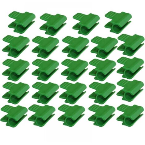 Lot de 24 clips en plastique pour serre, filet, tuteur Diamètre extérieur de 11 mm