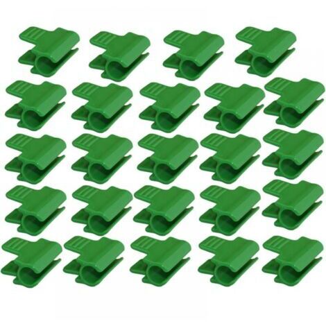 Lot de 24 clips en plastique pour serre, filet, tuteur Diamètre extérieur de 11 mm