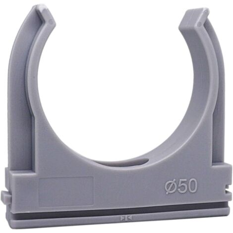 Lot de 24 Collier de serrage 50 mm Plastique gris Fixation murale Usage industriel
