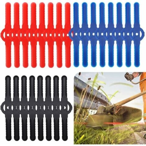Lot de 24 couteaux de débroussailleuse - Coupe-bordure en plastique - Outil de jardin - Lame de rechange pour coupe-bordure sans fil