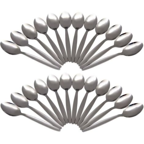 Lot de 24 cuillères à café - en acier inoxydable