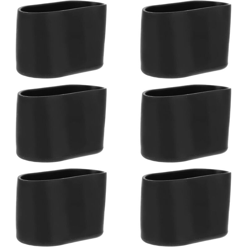 Lot de 24 embouts ovales en silicone pour pieds de chaise - Noir - 20 x 40 mm