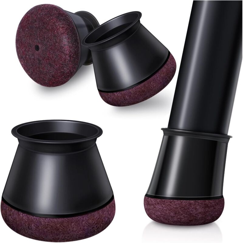 Lot de 24 grands protège-pieds de chaise en silicone noir, avec housses et embouts en caoutchouc, pour meubles et meubles. Anti-bruit et anti-rayures