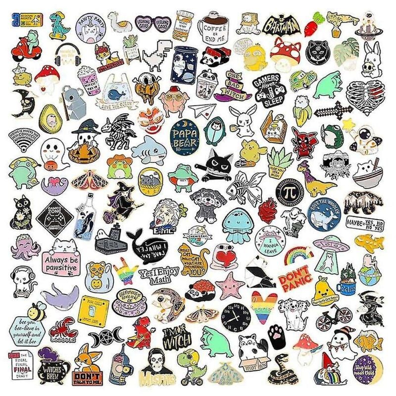 Fei Yu - Lot de 24 jolies épingles à dos en émail, lot de broches amusantes en émail