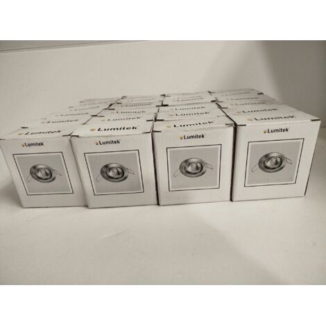 Lot de 24 - LUMITEK - Spot encastrable MR16CS - 12V 50W - Acier brossé - Design moderne - Voir photos