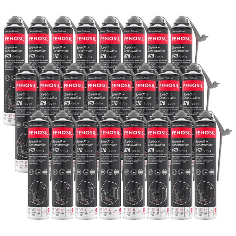 Penosil - Lot de 24 Mousses colle universelle SpeedFix Construction 878 pistolable 690ml