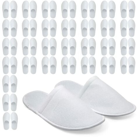Lot de 24 paires de chaussons antidérapants jetables à bout fermé pour hôtels et spa