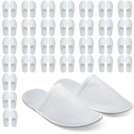 Lot de 24 paires de chaussons antidérapants jetables à bout fermé pour hôtels et spa