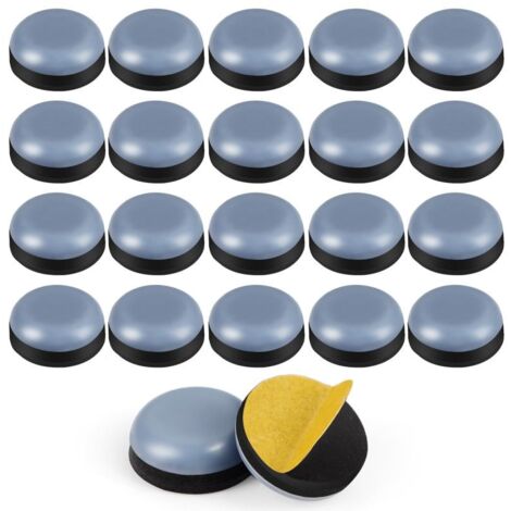 Lot de 24 patins de chaise de 1/2 pouce (1,27 cm) pour petits meubles, ronds, en téflon, adhésifs, pour tapis et moquette.