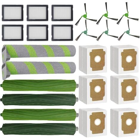Lot de 24 pièces de rechange pour aspirateur robot iRobot Roomba Max 705 Combo / 706 Combo, 4 brosses principales, 2 balais à roulettes, 6 brosses latérales, 6 filtres, 6 sacs à poussière