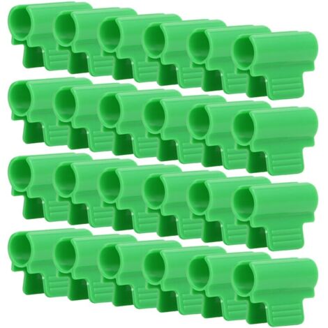 Lot de 24 pinces pour serre, filet de protection à une tête, tunnel, anti-insectes, abri de jardin, filet d'ombrage, tige de 19 mm