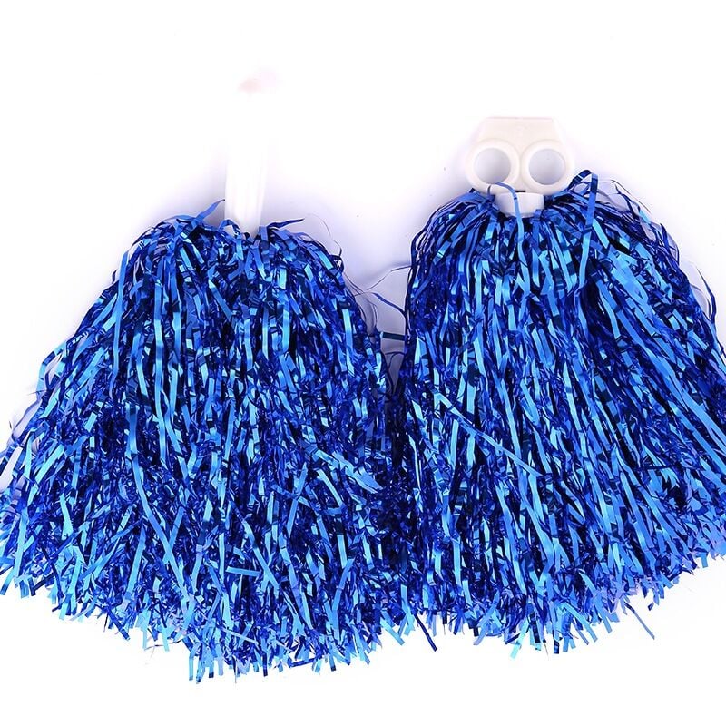 Lot de 24 pompons de pom-pom girl en aluminium métallique avec poignée en plastique pour adultes et enfants