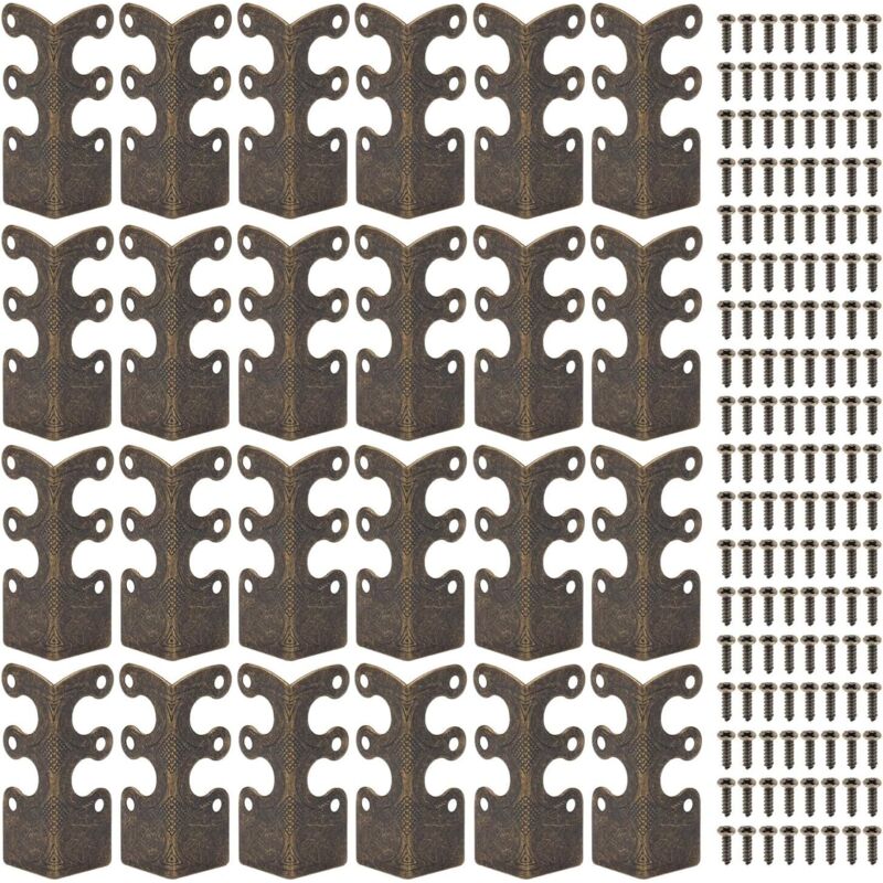 Gabrielle - Lot de 24 protections d'angle en métal, protections d'angle rétro solides pour plinthes, coins décoratifs endommagés pour meubles de Gabrielle - Lot de 24 protections d'angle en métal, protections d'angle rétro solides pour plinthes, coins décoratifs endommagés pour meubles de