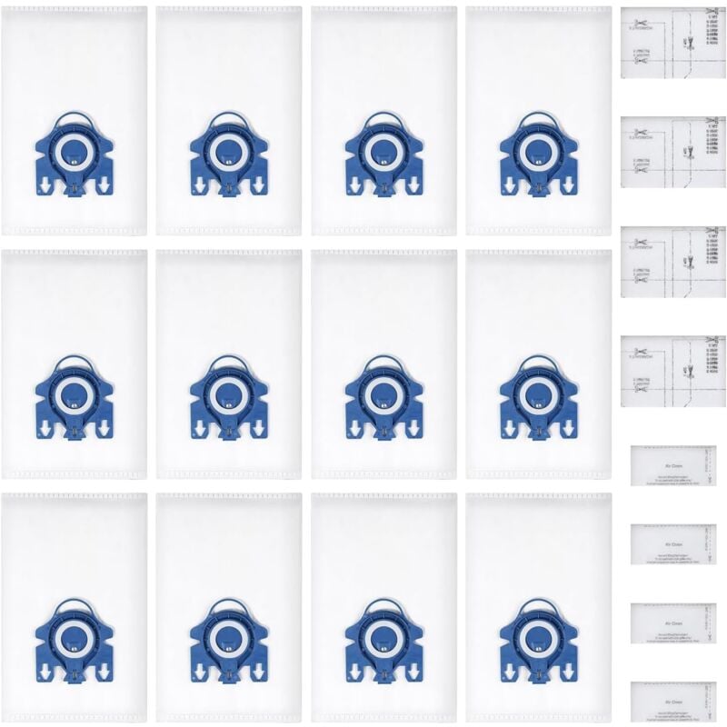 Lot de 24 sacs 3D Airclean de rechange pour aspirateur Miele GN - Compatibles avec Miele Classic C2 C3 S2 S5 S8 S400 Series avec filtres de