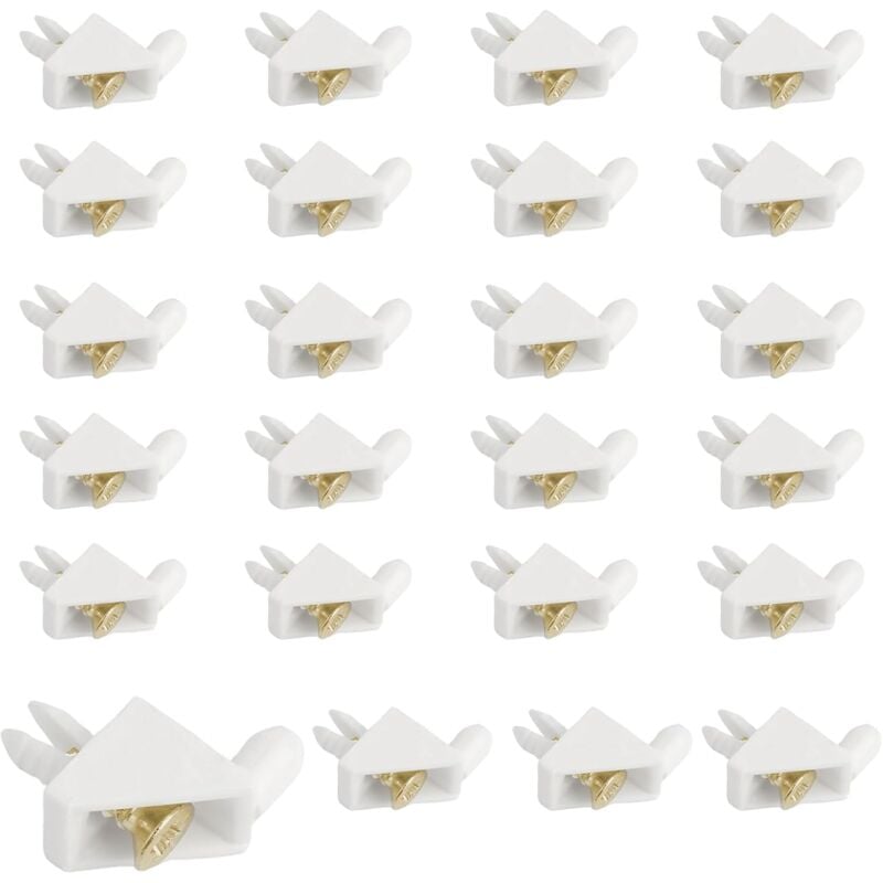 Lot de 24 Supports de Sol Compatible avec 101558 Comme Pièce de Rechange pour ikea pax pour Armoires de Réparation, étagères D'armoires(Blancs)
