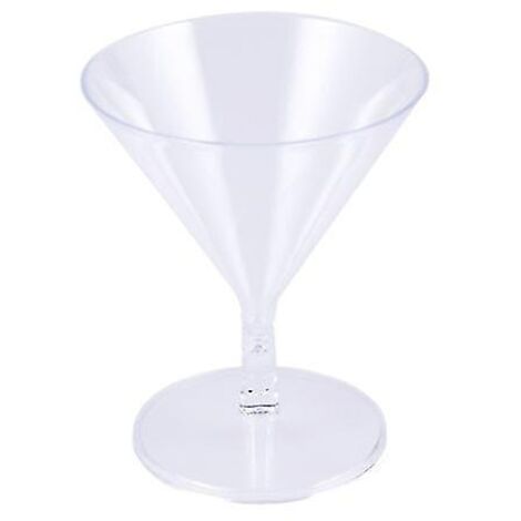 Lot de 24 verres à martini jetables en plastique transparent cristal de 60 ml, incassables, pour cocktails et vins, parfaits pour les fêtes.