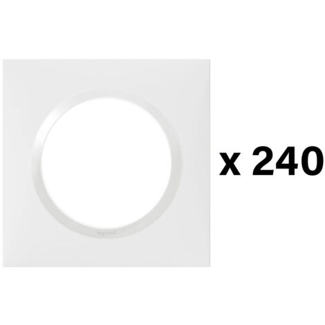 Lot de 240 plaques carrées dooxie 1 poste finition blanc LEGRAND 600614