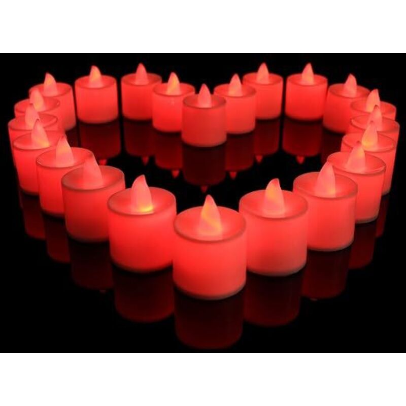 Lot de 24pcs Bougies LED à Piles sans Flamme, Réaliste et Bright, LED Lumières de Thé Fausses Bougies électriques pour Votive Table Party