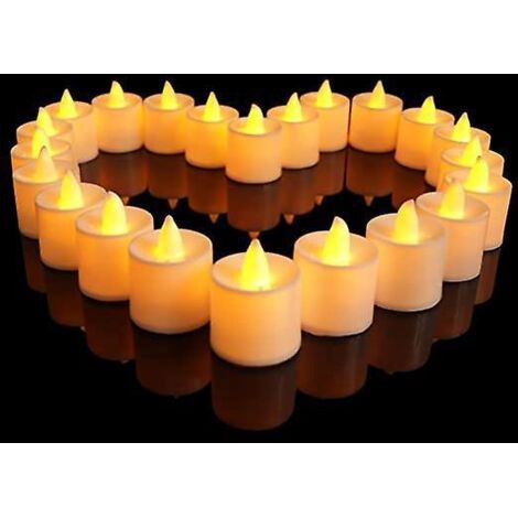 lot De 24pcs Bougies Led  Piles Sans Flamme, Raliste Et Bright, Led Lumires De Th - Fausses Bougies Lectriques Pour Votive Table Party Anniversair