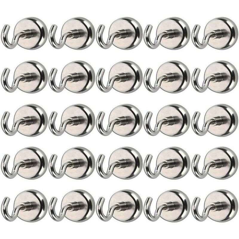 TONCHEAN Crochet de rangement,Lot de 25 aimants magnétiques en néodyme Crochet 10 kg de force d'attraction