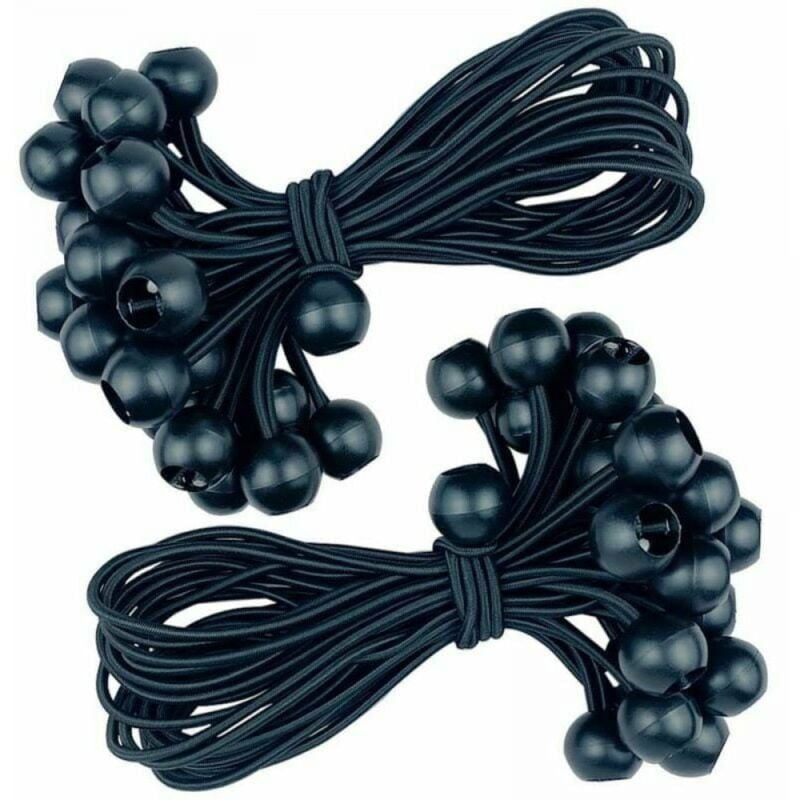 Lot de 25 Attaches de 15 cm en Élastique, Idéales pour Attacher des Tentes, des Bâches, des Sacs, des Trampolines et Plus.