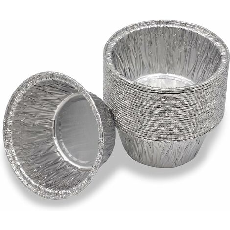 Lot de 25 barquettes rondes en aluminium pour barbecue | Compatible avec de nombreux modèles de barbecue courants avec bacs de récupération ronds | Char-Broil Landmann Disposal Drip Pans