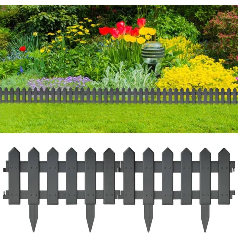 Maison Chic - Lot de 25 Bordures de jardin Bordures de pelouse Anthracite 10 m pp 38402