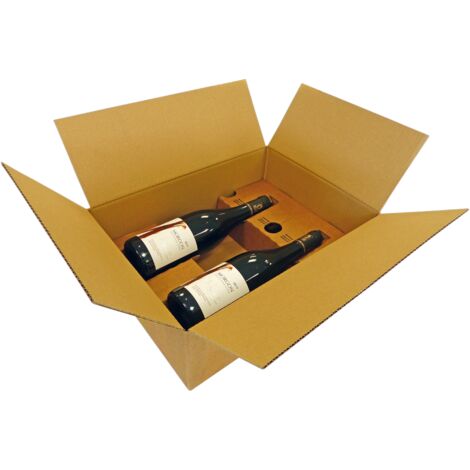 Lot de 25 Caisse carton pour 2 bouteilles vin ou champagne