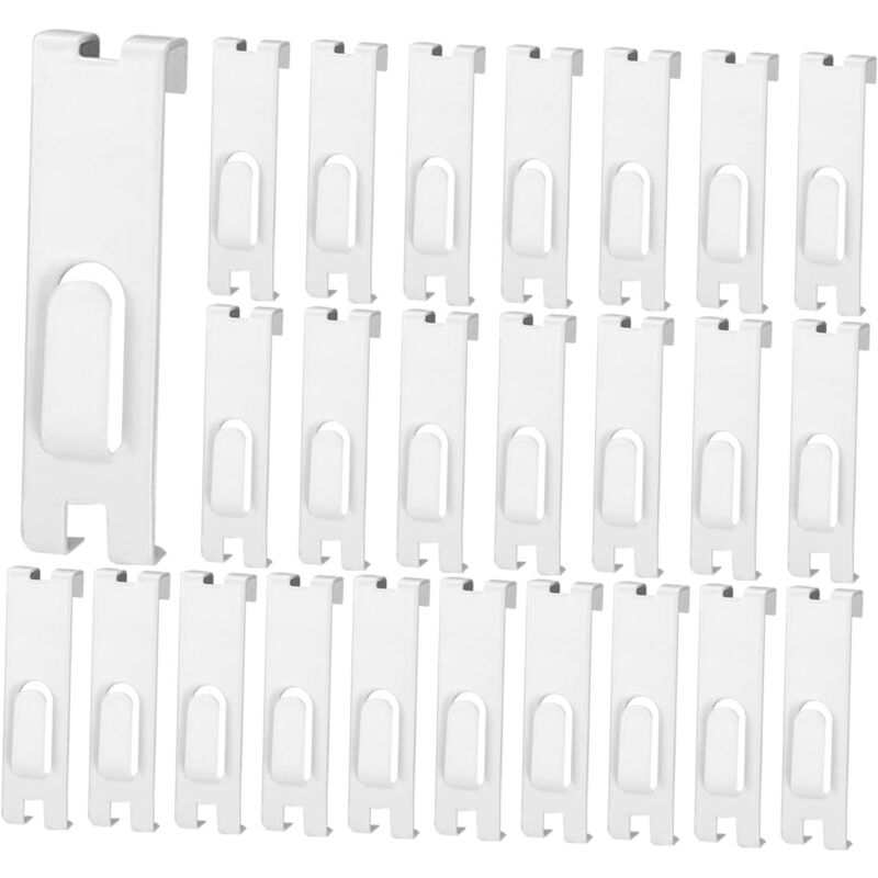 Lot de 25 crochets à encoche pour grille métallique, crochets muraux pour cadre photo, panneau, peinture, arts de la maison, blanc