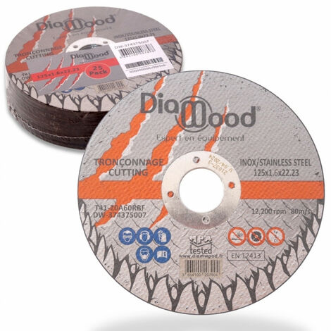 Molatool Lot 25 Disques Tronçonner 125x0.8mm - Pour Métal, Acier, Inox - Meuleuse Angle