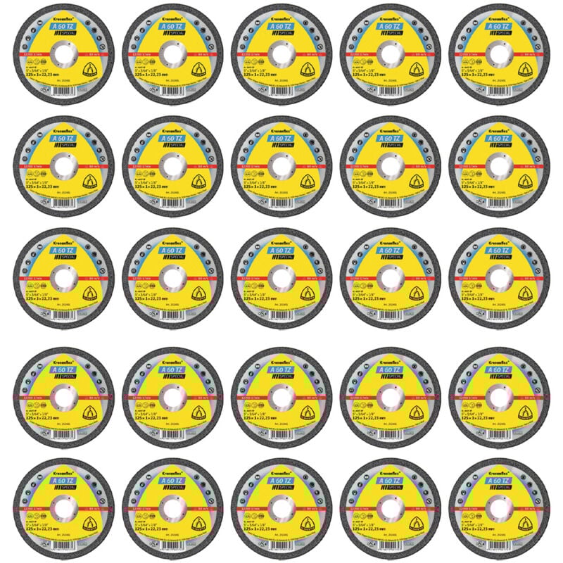 Klingspor - Lot de 25 Disques à tronçonner, Type a 60 tz 125x1x22,23 mm