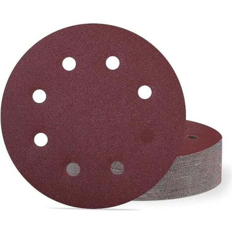 Lot de 25 Disques Abrasifs 180 mm Grain 80 Papier Abrasif 8 Trous pour Ponceuse Murale et Plafond