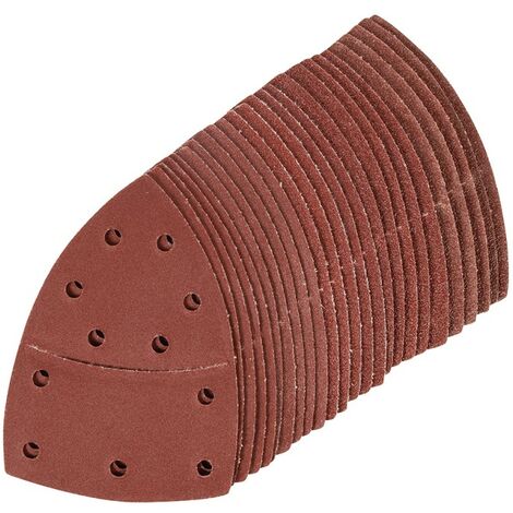 Lot de 25 feuilles abrasives auto-agrippantes 102 x 62 mm, 93 mm - Grain 40, 60, 80, 120 et 180 (5 de chaque)