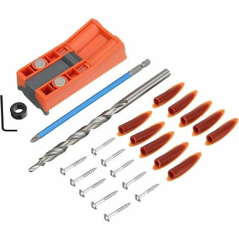Lot de 25 gabarits de perçage de trou de poche 15 degrés pour menuiserie