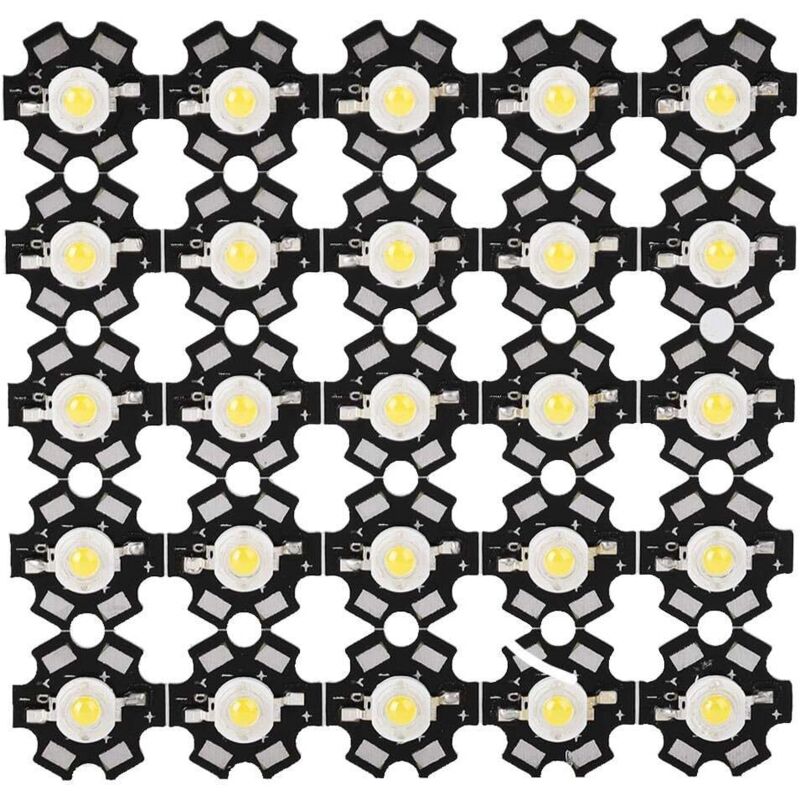 Lot de 25 LED haute puissance Puce 3W Haute Ampoule de Source Lumineuse Intégrée de Puce de LED Ampoule de Projecteur de Perle pour la Lampe