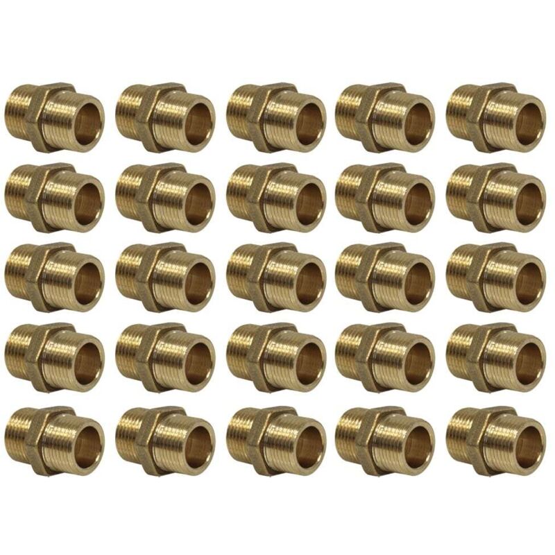 Lot de 25 Mamelons Laiton Egal mâle mâle 3/8' (12/17) Arcanaute
