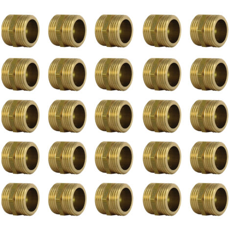 Lot de 25 Mamelons Laiton Égal mâle/mâle 3/4" (20/27) - Joint Plat - Arcanaute