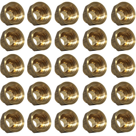 Lot de 25 Mamelons Laiton Femelle/Mâle Réduit 1/2"-3/8" (15/21-12/17) - Joint plat - Arcanaute
