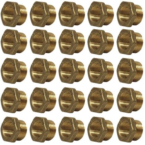 Lot de 25 Mamelons Laiton Réduit Mâle/Femelle 1/2"-3/8" (15/21-12/17) - Arcanaute