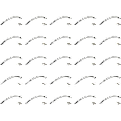 Lot de 25 poignées pour meubles Port L152mm entraxe 128mm Acier Nickel satiné EMUCA 9164551